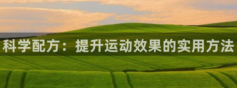 杏悦2体育游戏：科学配方：提升运动效果的实用方法